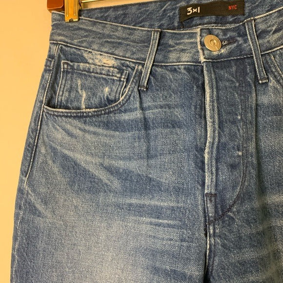 3x1 100% Cotton Two Tone Cropped Flare Jean
