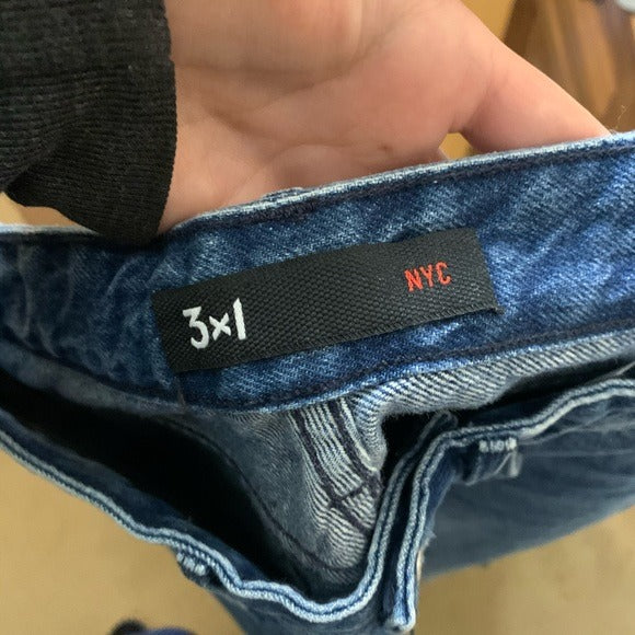 3x1 100% Cotton Two Tone Cropped Flare Jean