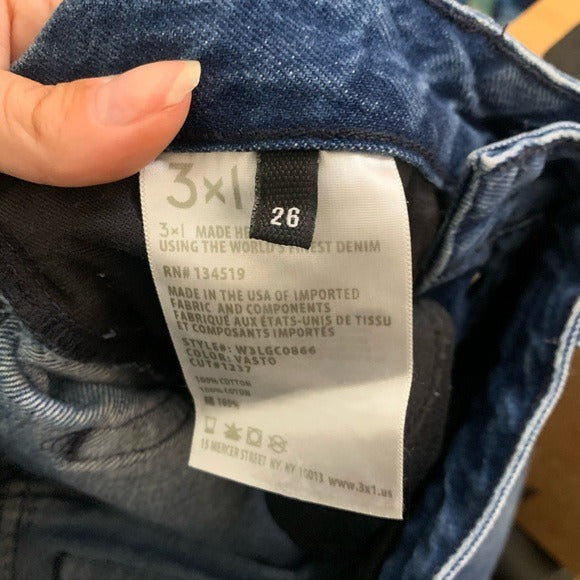 3x1 100% Cotton Two Tone Cropped Flare Jean