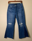 3x1 100% Cotton Two Tone Cropped Flare Jean