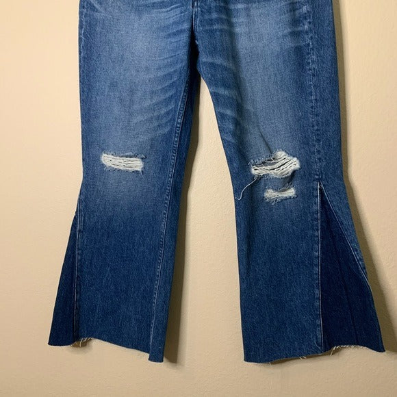 3x1 100% Cotton Two Tone Cropped Flare Jean
