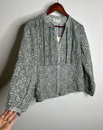 Nation LA 100% Cotton Floral Sage Green Button Down Lightweight Blouse