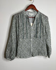 Nation LA 100% Cotton Floral Sage Green Button Down Lightweight Blouse