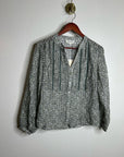 Nation LA 100% Cotton Floral Sage Green Button Down Lightweight Blouse