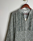 Nation LA 100% Cotton Floral Sage Green Button Down Lightweight Blouse