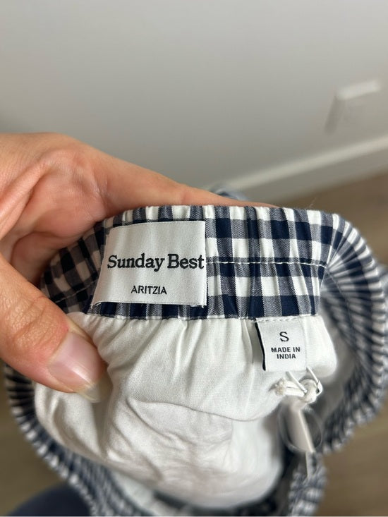 Aritzia Sunday Best 100% Cotton Bubble Hem Gingham Mini Skirt