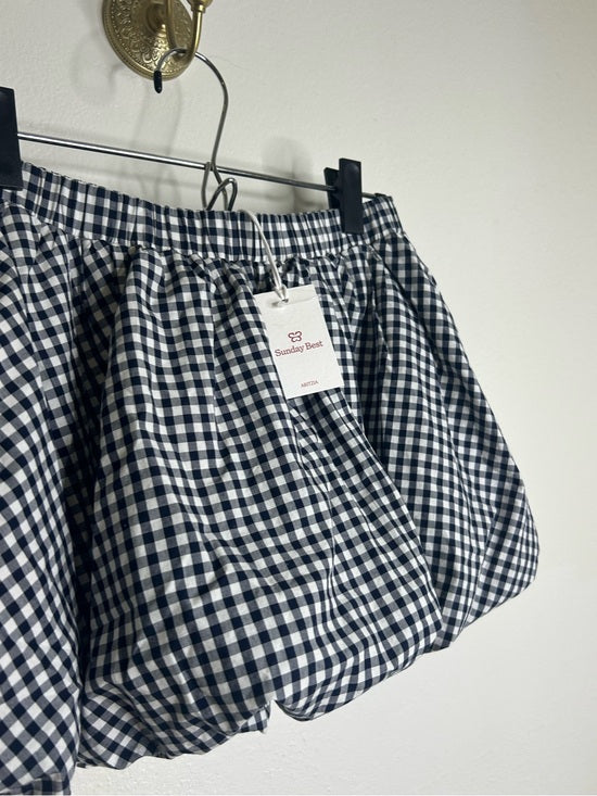 Aritzia Sunday Best 100% Cotton Bubble Hem Gingham Mini Skirt