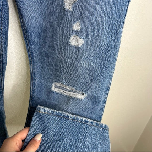 Levi’s Premium 100% Cotton 501 Distressed Straight Leg