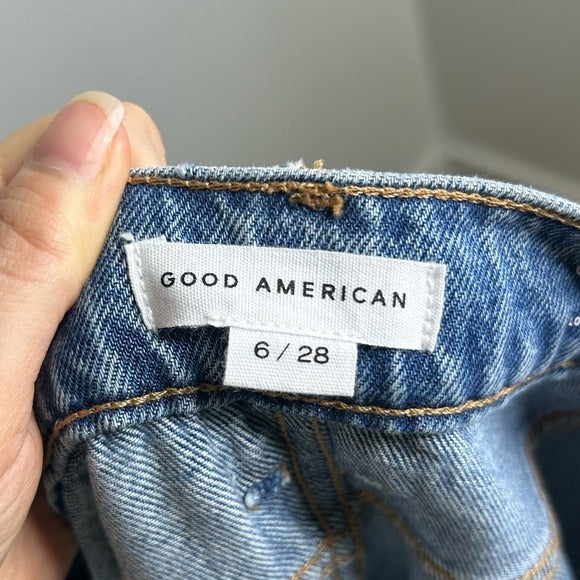 Good American 100% Cotton Good Standard Baggy Straight Leg Slouchy Jean