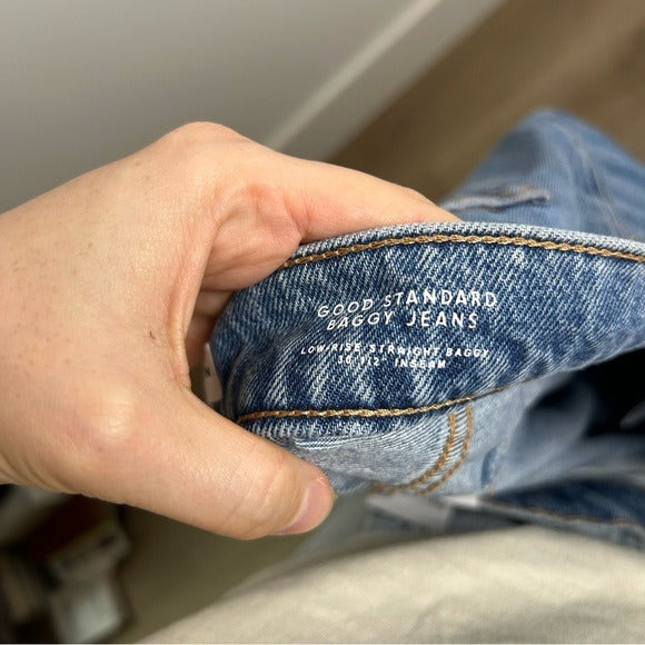 Good American 100% Cotton Good Standard Baggy Straight Leg Slouchy Jean
