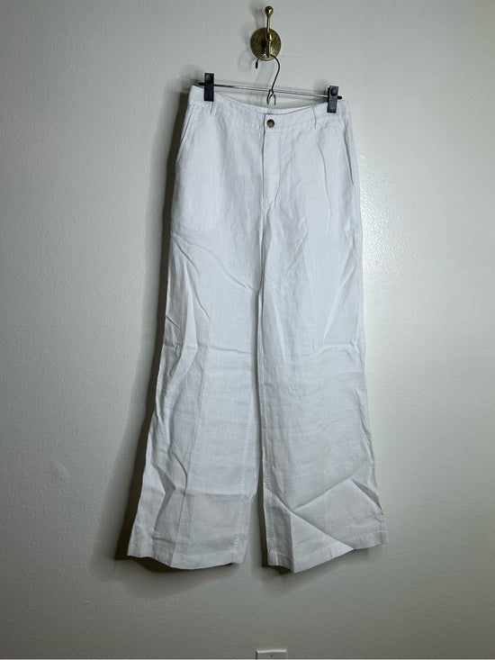 Madewell 100% Linen The Zoey Relaxed Wide Leg Pant in White
