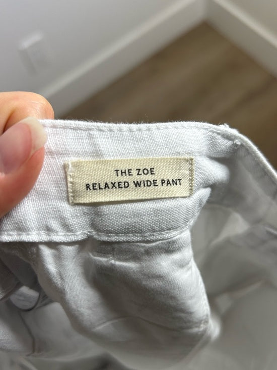 Madewell 100% Linen The Zoey Relaxed Wide Leg Pant in White