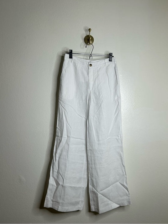 Madewell 100% Linen The Zoey Relaxed Wide Leg Pant in White