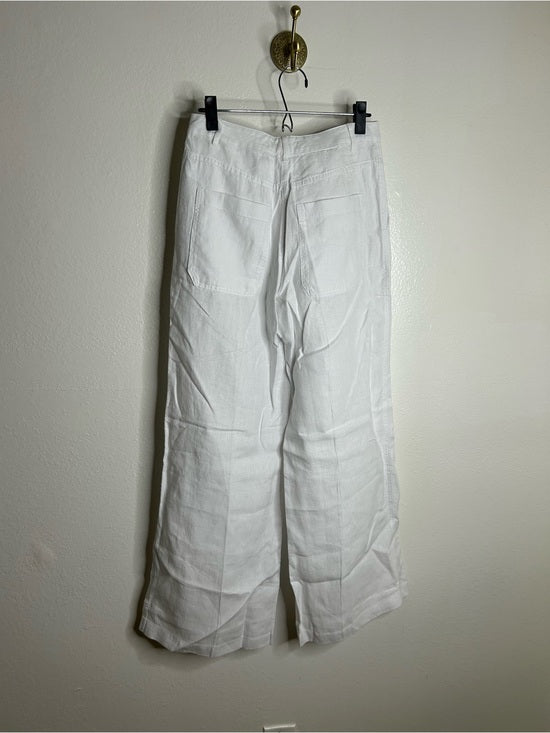 Madewell 100% Linen The Zoey Relaxed Wide Leg Pant in White