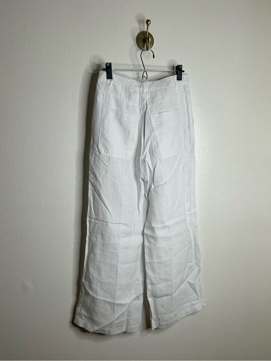 Madewell 100% Linen The Zoey Relaxed Wide Leg Pant in White