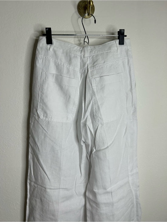 Madewell 100% Linen The Zoey Relaxed Wide Leg Pant in White