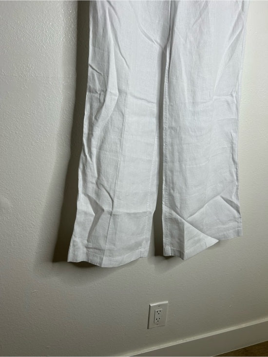 Madewell 100% Linen The Zoey Relaxed Wide Leg Pant in White
