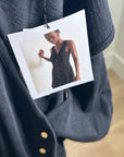 Nation LA 100% Cotton Black Gold Button V - Neck Button Down Mini Dress