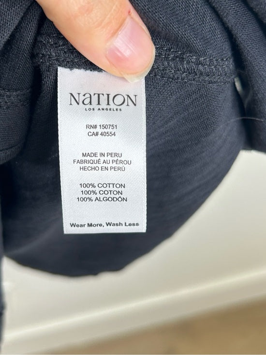 Nation LA 100% Cotton Black Gold Button V - Neck Button Down Mini Dress