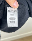 Nation LA 100% Cotton Black Gold Button V - Neck Button Down Mini Dress