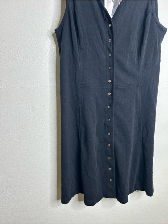 Nation LTD Nation LA 100% Cotton Black Gold Button V - Neck Button Down Mini Dress - Cotton