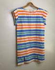 Amour Vert 100% Silk Striped Multicolor Mini Dress