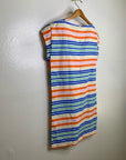 Amour Vert 100% Silk Striped Multicolor Mini Dress