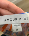 Amour Vert 100% Silk Striped Multicolor Mini Dress