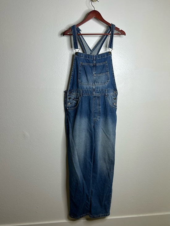 Free People Free People 100% Cotton Ziggy Denim Straight Leg Overalls Medium Wash - Cotton, Denim