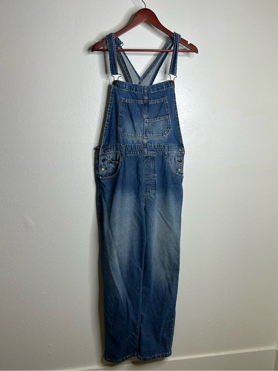Free People Free People 100% Cotton Ziggy Denim Straight Leg Overalls Medium Wash - Cotton, Denim