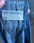 Free People 100% Cotton Ziggy Denim Straight Leg Overalls Medium Wash