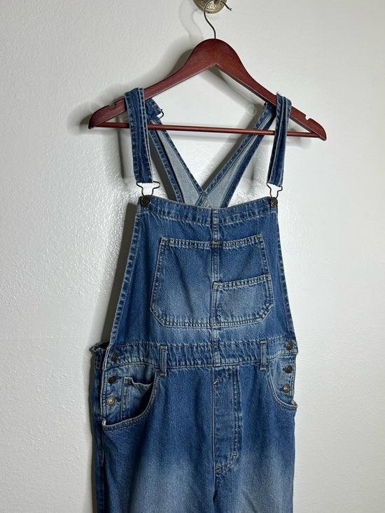 Free People Free People 100% Cotton Ziggy Denim Straight Leg Overalls Medium Wash - Cotton, Denim