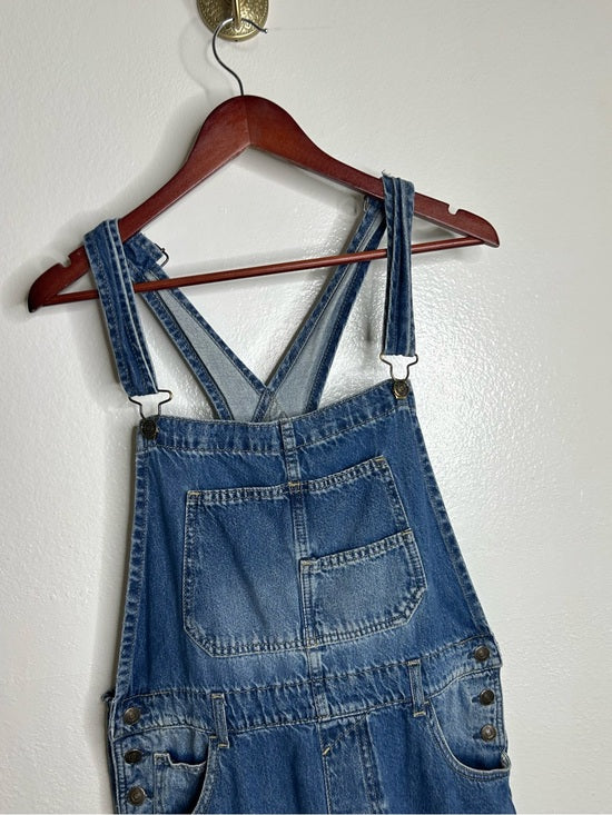 Free People Free People 100% Cotton Ziggy Denim Straight Leg Overalls Medium Wash - Cotton, Denim