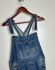 Free People 100% Cotton Ziggy Denim Straight Leg Overalls Medium Wash