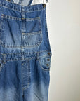 Free People 100% Cotton Ziggy Denim Straight Leg Overalls Medium Wash