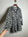 Nation LA 100% Organic Cotton Black Daisy Floral Printed Cinch Waist Dress