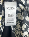 Nation LA 100% Organic Cotton Black Daisy Floral Printed Cinch Waist Dress