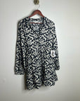 Nation LA 100% Organic Cotton Black Daisy Floral Printed Cinch Waist Dress