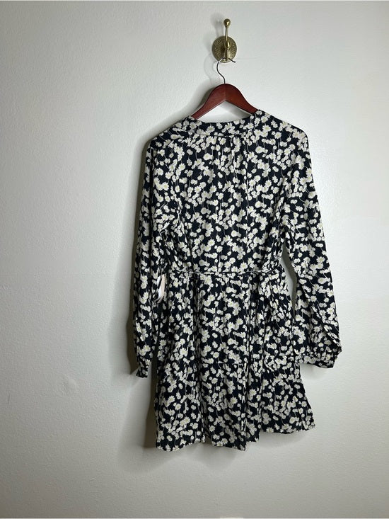 Nation LTD Nation LA 100% Organic Cotton Black Daisy Floral Printed Cinch Waist Dress - Cotton