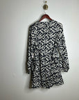 Nation LA 100% Organic Cotton Black Daisy Floral Printed Cinch Waist Dress