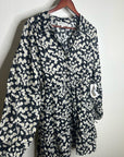 Nation LA 100% Organic Cotton Black Daisy Floral Printed Cinch Waist Dress