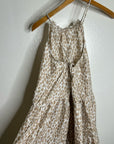 Unsubscribed 100% Silk Giraffe Animal Print Halter Cinched Dress