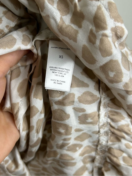 Unsubscribed 100% Silk Giraffe Animal Print Halter Cinched Dress