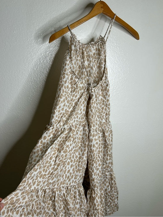 Unsubscribed Unsubscribed 100% Silk Giraffe Animal Print Halter Cinched Dress - Silk