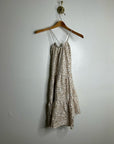 Unsubscribed 100% Silk Giraffe Animal Print Halter Cinched Dress