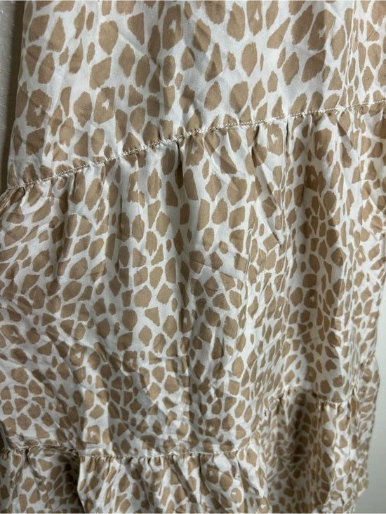 Unsubscribed 100% Silk Giraffe Animal Print Halter Cinched Dress
