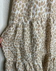 Unsubscribed 100% Silk Giraffe Animal Print Halter Cinched Dress
