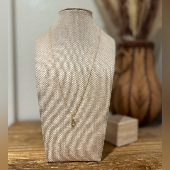 Necklace 925 Sterling Silver Gold Plated Genuine Natural Diamond Accent Pendant Necklace