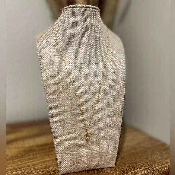 Necklace 925 Sterling Silver Gold Plated Genuine Natural Diamond Accent Pendant Necklace