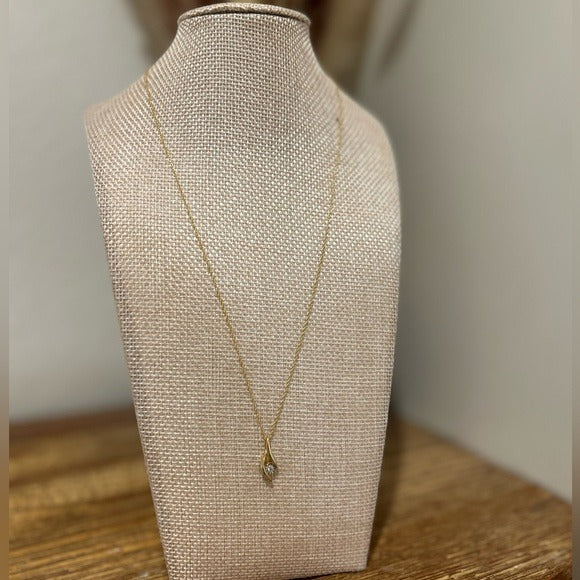 Necklace 925 Sterling Silver Gold Plated Genuine Natural Diamond Accent Pendant Necklace